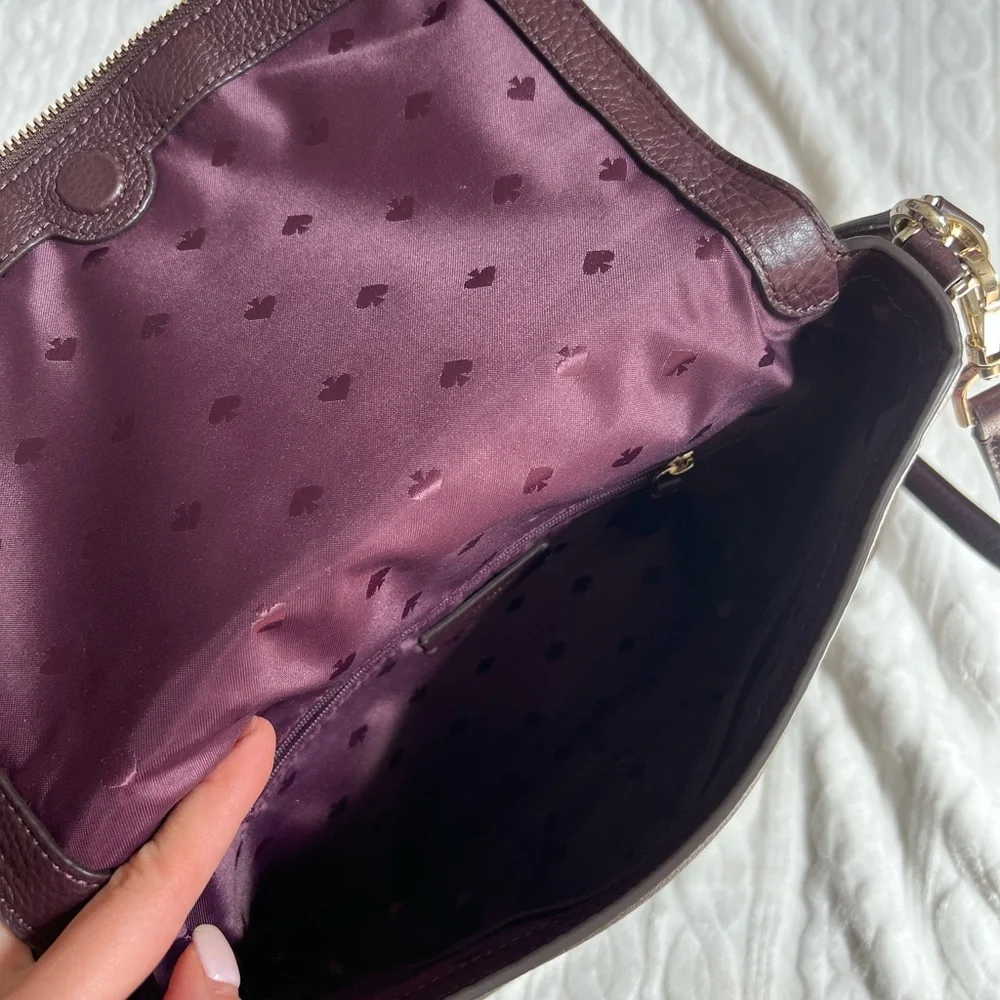 Kate Spade large run around maroon crossbody/convertible shoulder bag - Picture 7 of 11